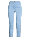 Take-two Woman Pants Pastel Blue Size 4 Cotton, Elastane