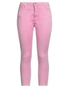 Take-two Woman Pants Pink Size 31 Cotton, Elastane