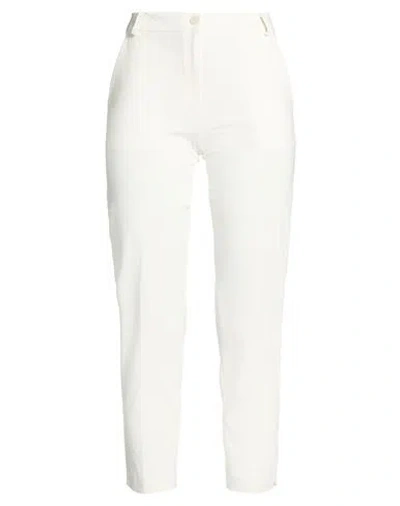 Take-two Woman Pants White Size S Cotton, Nylon, Elastane