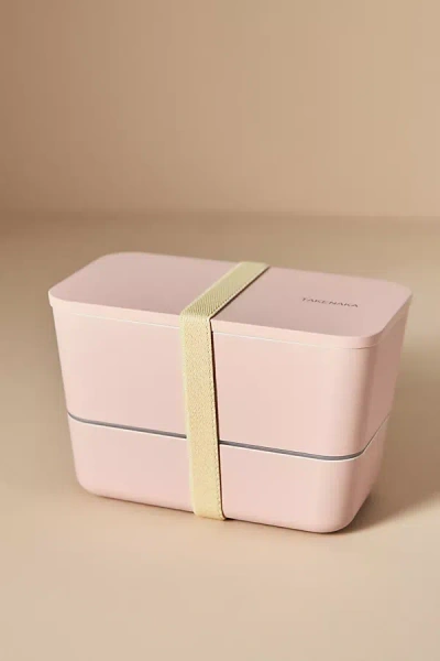 Takenaka Dual Flat Bento Box In Pink