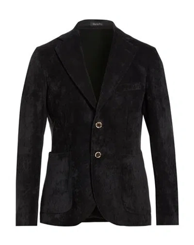 Takeshy Kurosawa Man Blazer Black Size 46 Cotton, Viscose, Textile Fibers