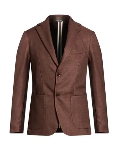 Takeshy Kurosawa Man Blazer Brown Size 46 Polyester, Viscose, Wool, Elastane