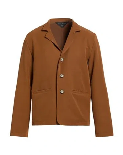 Takeshy Kurosawa Man Blazer Light Brown Size L Polyester, Elastane