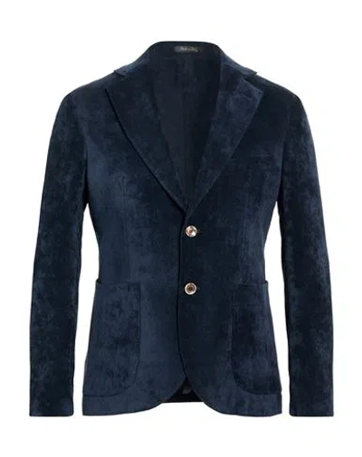 Takeshy Kurosawa Man Blazer Midnight Blue Size 38 Cotton, Viscose, Textile Fibers