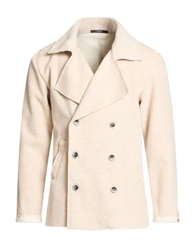 Takeshy Kurosawa Man Coat Beige Size L Recycled Polyester, Polyester, Viscose In Neutral
