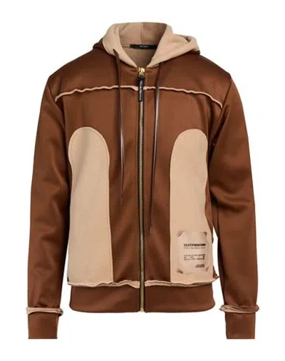 Takeshy Kurosawa Man Jacket Light Brown Size L Polyester, Elastane