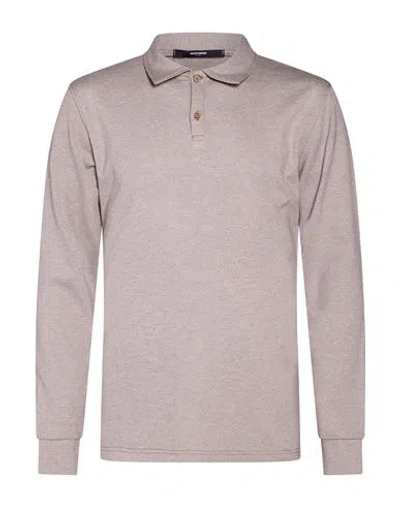 Takeshy Kurosawa Man Polo Shirt Light Brown Size L Viscose, Polyester, Elastane In Pink