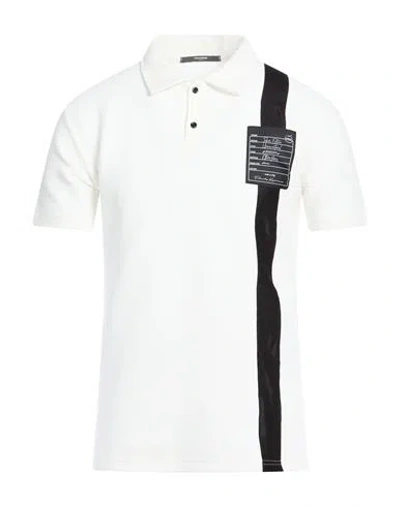 Takeshy Kurosawa Man Polo Shirt White Size L Cotton, Elastane In Multi