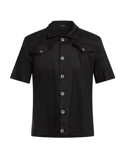 Takeshy Kurosawa Man Shirt Black Size M Viscose, Linen, Cotton, Elastane