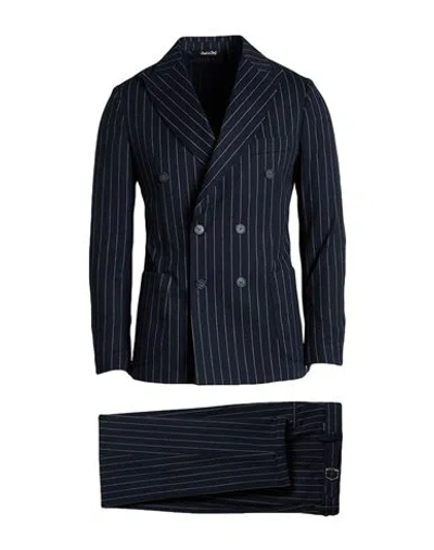 Takeshy Kurosawa Man Suit Navy Size 42 Polyester, Viscose, Wool, Elastane In Blue