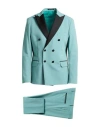 Takeshy Kurosawa Man Suit Turquoise Size 44 Polyester, Viscose, Elastane In Blue