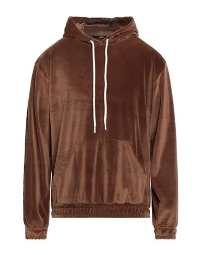 Takeshy Kurosawa Man Sweatshirt Brown Size L Polyester, Elastane