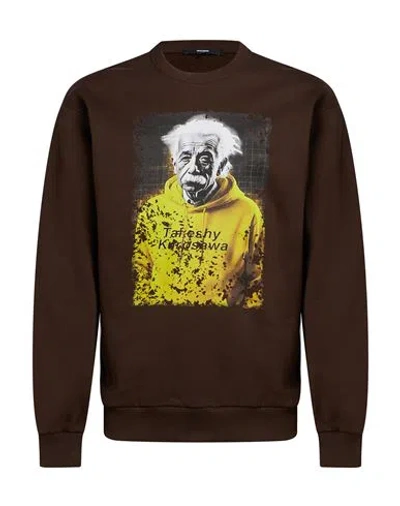 Takeshy Kurosawa Man Sweatshirt Chocolate Brown Size L Cotton