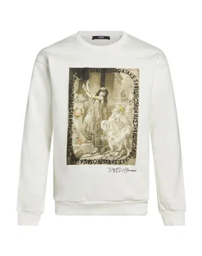 Takeshy Kurosawa Man Sweatshirt Ivory Size L Cotton In White