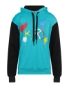 Takeshy Kurosawa Man Sweatshirt Turquoise Size Xl Cotton, Polyester In Blue