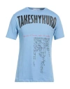 Takeshy Kurosawa Man T-shirt Sky Blue Size S Cotton In Blue
