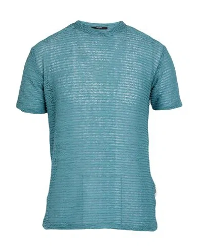 Takeshy Kurosawa Man T-shirt Turquoise Size L Polyester, Elastane In Blue