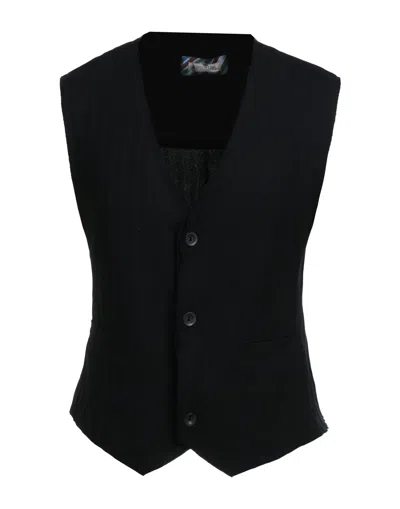 Takeshy Kurosawa Man Tailored Vest Black Size S Polyester, Viscose, Elastane