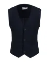 Takeshy Kurosawa Man Tailored Vest Midnight Blue Size S Polyester, Viscose, Elastane