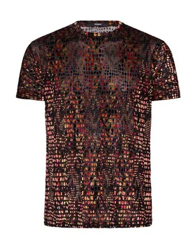 Takeshy Kurosawa Man T-shirt Mandarin Size L Polyester, Polyamide, Elastane In Multi