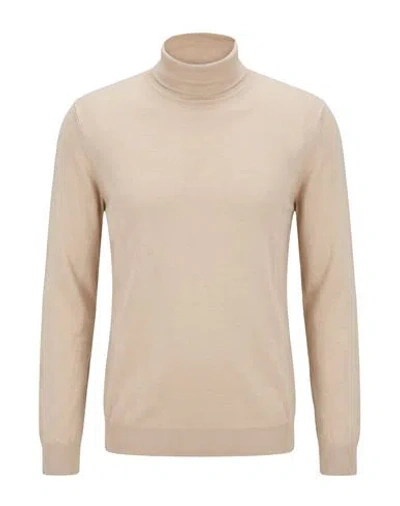 Takeshy Kurosawa Man Turtleneck Beige Size L Tencel, Wool, Elastane In Neutral