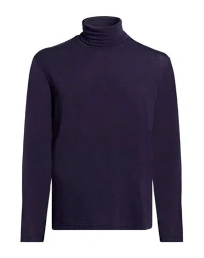 Takeshy Kurosawa Man Turtleneck Navy Size L Tencel, Wool, Elastane In Blue