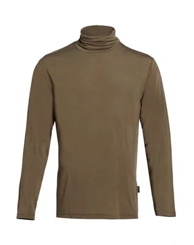 Takeshy Kurosawa Man Turtleneck Taupe Size L Tencel, Wool, Elastane In Green
