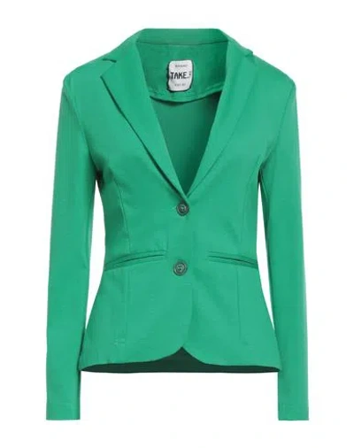 Take-two Woman Blazer Green Size Xs Viscose, Polyamide, Elastane