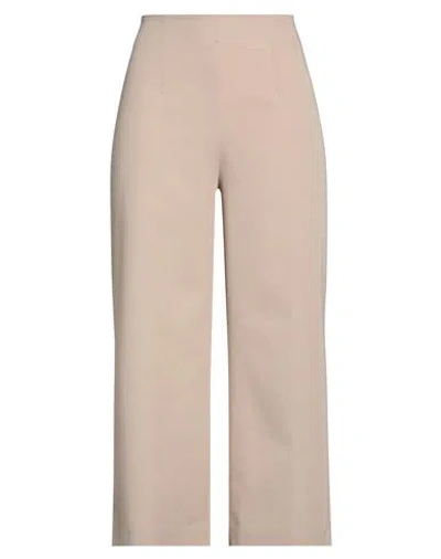 Take-two Woman Pants Beige Size Xl Polyester, Viscose, Elastane