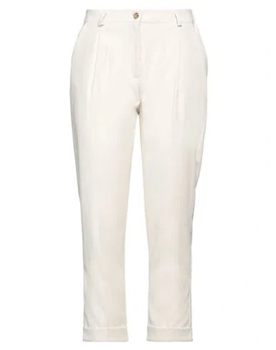 Take-two Woman Pants Cream Size M Polyester, Elastane In White