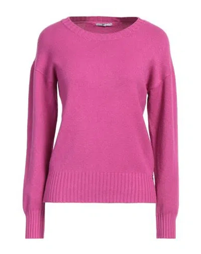 Take-two Woman Sweater Fuchsia Size M Viscose, Modal, Nylon In Pink