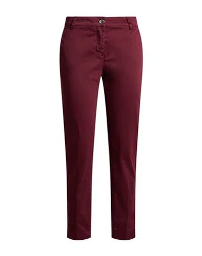 Take-two Woman Pants Burgundy Size 10 Cotton, Elastane In Red