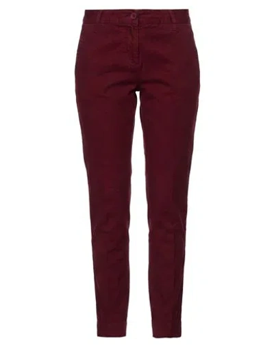 Take-two Woman Pants Burgundy Size 6 Cotton, Elastane