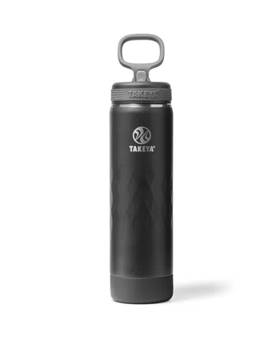 Takeya Sport 22 Oz. Triple-insulated Water Bottle With Spout Lid In Black