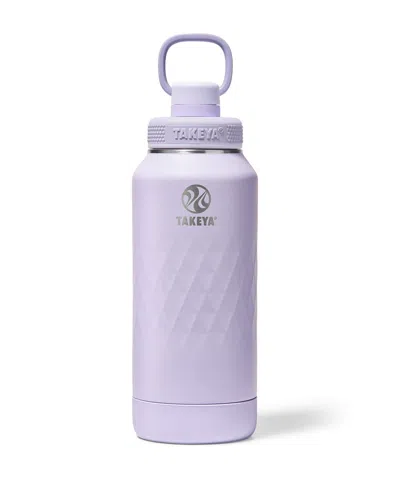Takeya Sport 32 Oz. Triple-insulated Water Bottle With Spout Lid In Silver