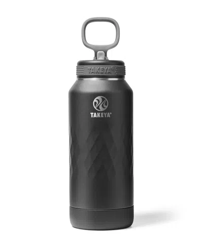 Takeya Sport 32 Oz. Triple-insulated Water Bottle With Straw Lid In Black