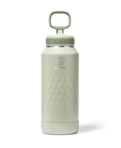 Takeya Sport 32 Oz. Triple-insulated Water Bottle With Straw Lid In Green