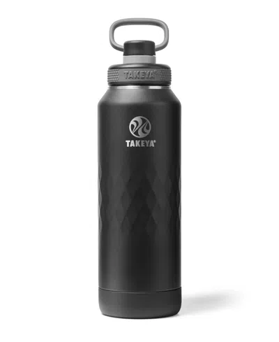 Takeya Sport 40 Oz. Triple-insulated Water Bottle With Spout Lid In Black
