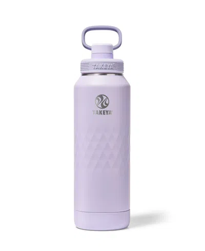 Takeya Sport 40 Oz. Triple-insulated Water Bottle With Spout Lid In Silver