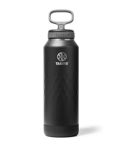 Takeya Sport 40 Oz. Triple-insulated Water Bottle With Straw Lid In Black
