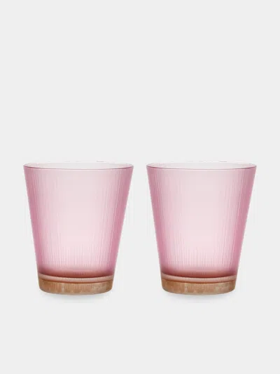 Takeyoshi Mitsui Silence Hand-blown Glass Tumblers (set Of 2) In Pink