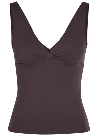 Tala Dayflex V-neck Stretch-jersey Waistcoat In Brown