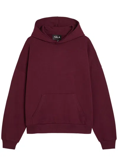 Tala Girlfriend Hooded Cotton-blend Sweatshirt In Burgundy
