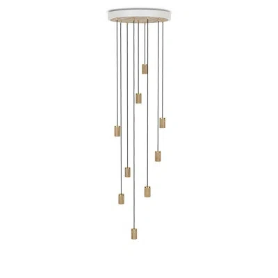 Tala Large Canopy, Grip With 9 Pendants In White,oak