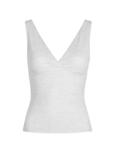 Tala Twist-front V-neck Top In White
