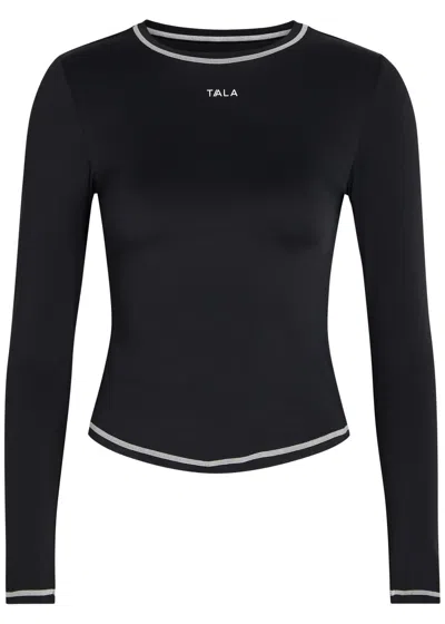 Tala Ultralite Active Logo Stretch-jersey T-shirt In Black