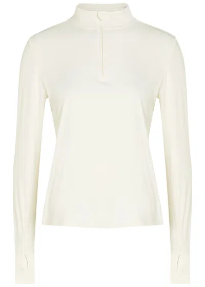 Tala Ultralite Half-zip Stretch-jersey Gym Top In White