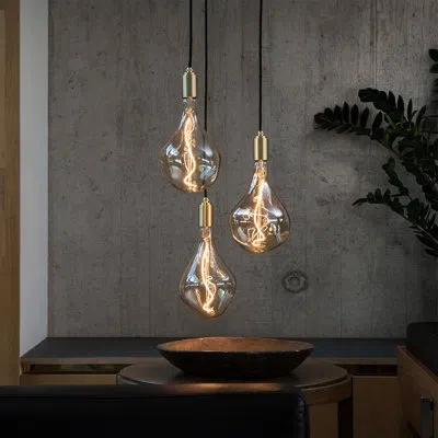 Tala Voronoi Ii 3 - Light Cluster Bulb Pendant In Brass