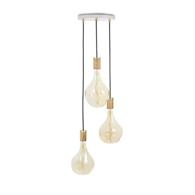Tala Voronoi Ii 3 - Light Cluster Bulb Pendant In Oak