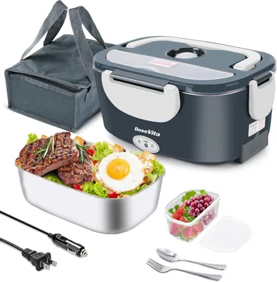 Talaye Electric Lunch Box For Adults, 80w Heated Lunch Box, 1.5l Stainless Steel Container 12v/24v (car/tru In Multi